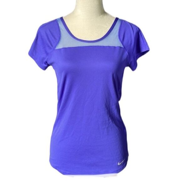 Nike Dri-Fit Purple Athletic Tee with Mesh Accents (Size: Small) - Picture 3 of 11